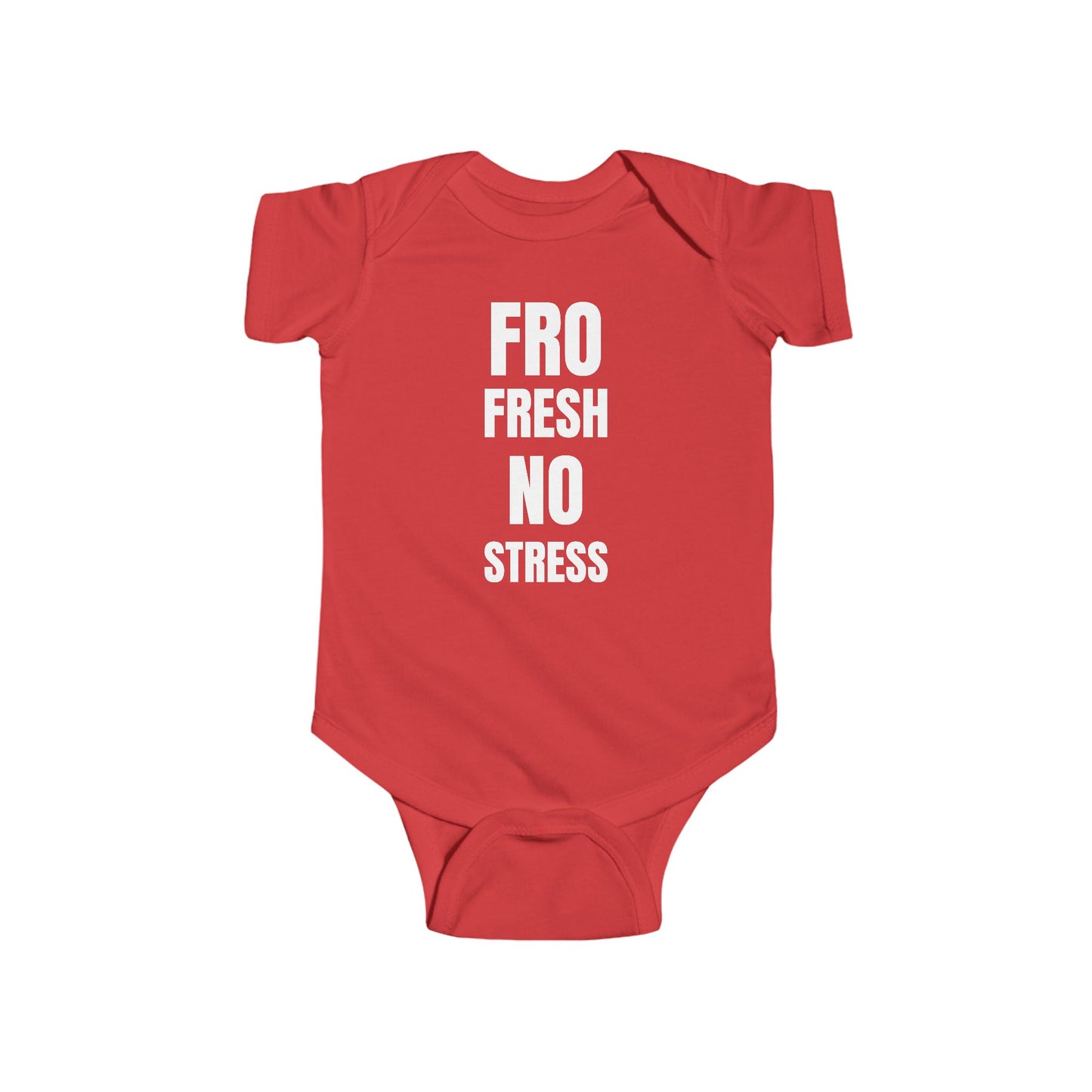 Fro Fresh No Stress” Afro Baby Onesie – Bold, Stylish & Proud