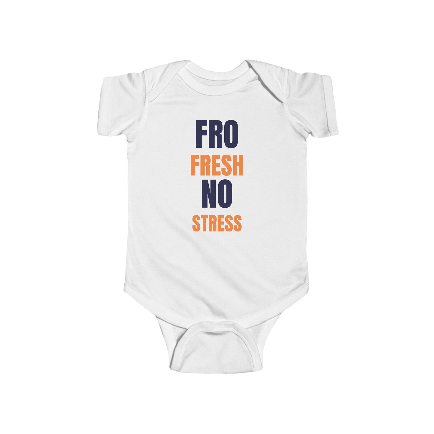 Fro Fresh No Stress” Afro Baby Onesie – Bold, Stylish & Proud