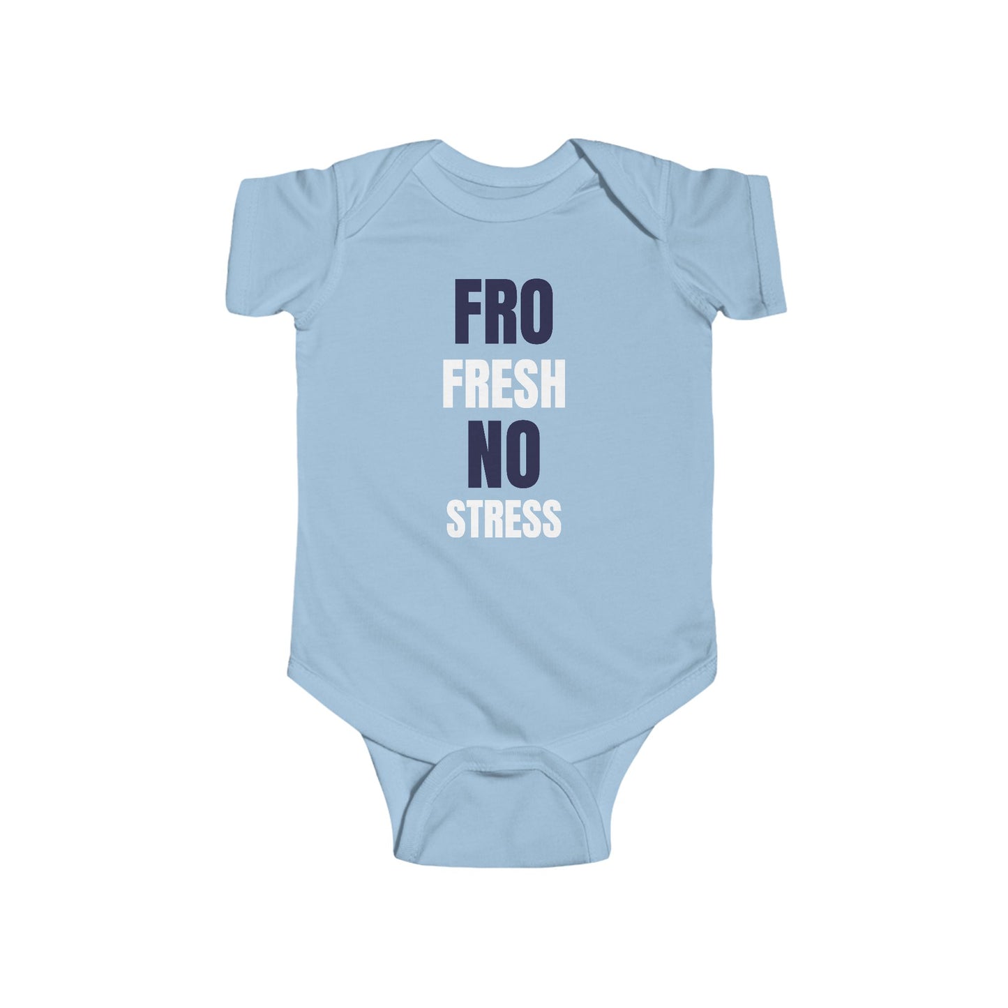 Fro Fresh No Stress” Afro Baby Onesie – Bold, Stylish & Proud