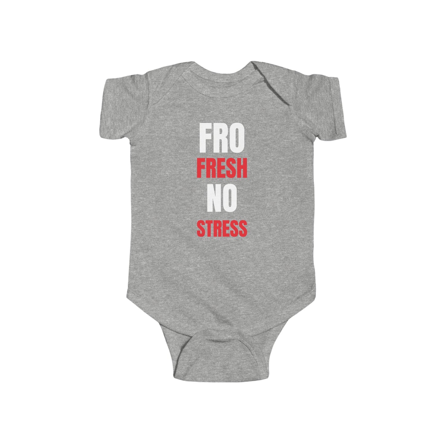 Fro Fresh No Stress” Afro Baby Onesie – Bold, Stylish & Proud