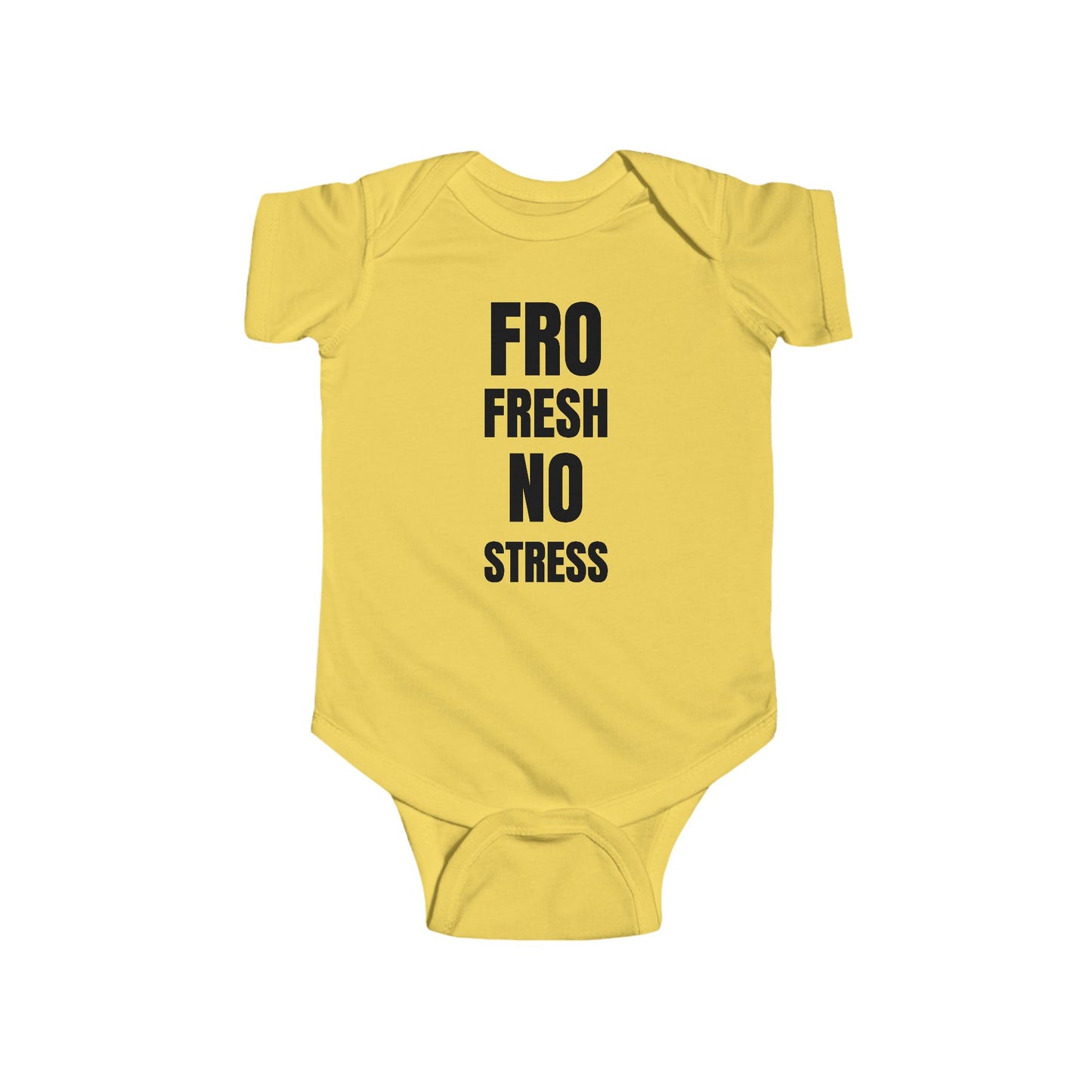 Fro Fresh No Stress” Afro Baby Onesie – Bold, Stylish & Proud